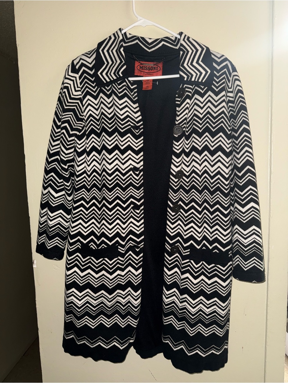 Missoni Black & White Zigzag Knit Blazer